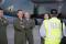 Members of the active duty 22nd and Air Force Reserve Command 312th Airlift Squadrons discuss the world record flight profile with Kris Maynard, an observer with National Aeronautic Association, the nation’s oldest aviation organization, who supervised the weigh-in and flight. The NAA is the US representative to the Fédération Aéronautique Internationale, or FAI, the sanctioning body for all world aviation records. 